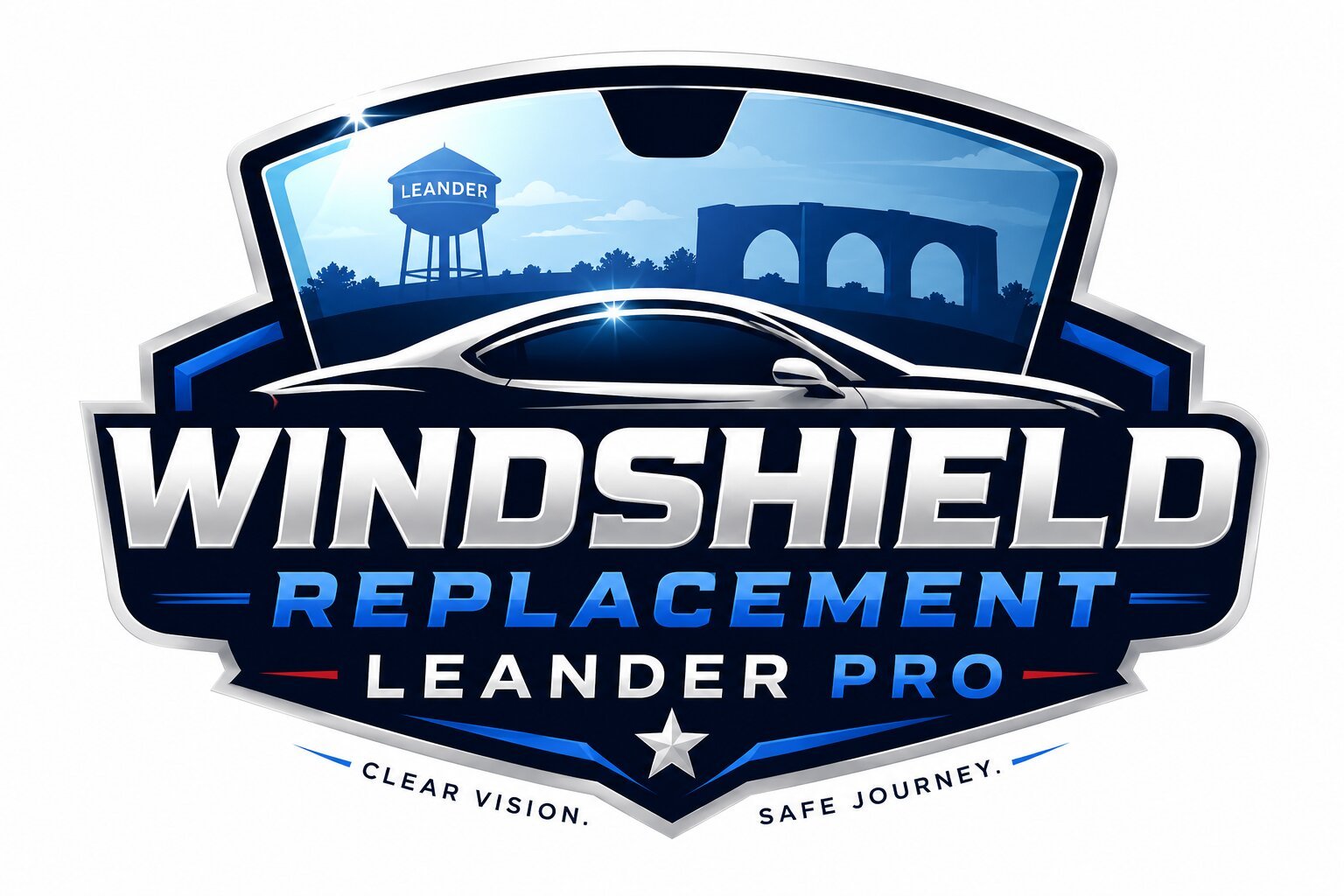 windshield replacement leander tx logo